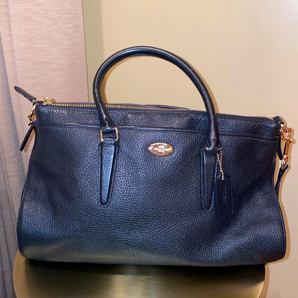 Coach satchel large black bag. Like new.